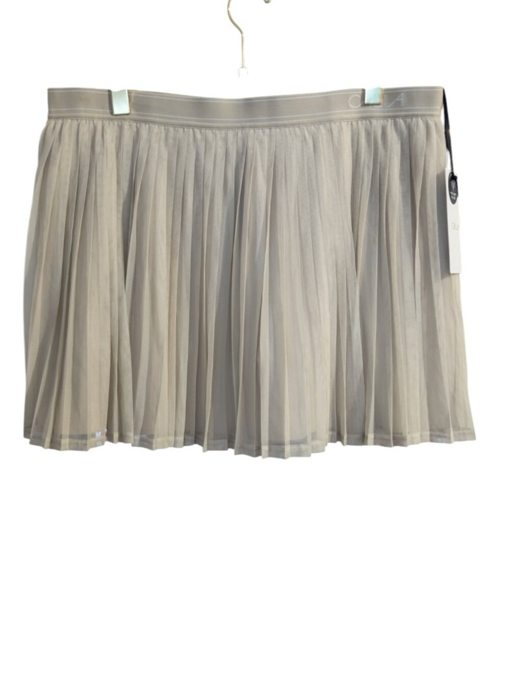 🎾 Calia High-Rise Pleated Court Skort Khaki Sand XXL NWT Two Way Pockets - Picture 1 of 8